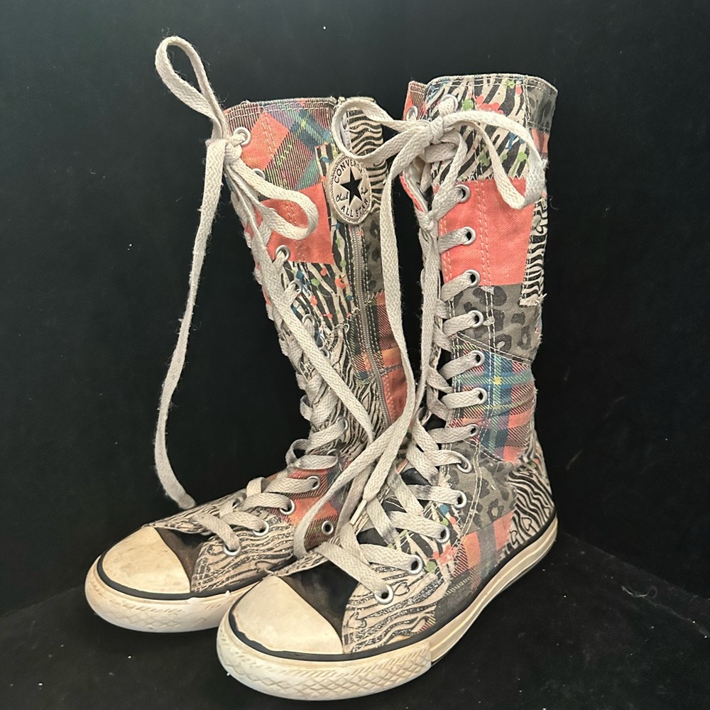 Converse Rare Patchwork High-Top Lace-Up Boots in Multicolor